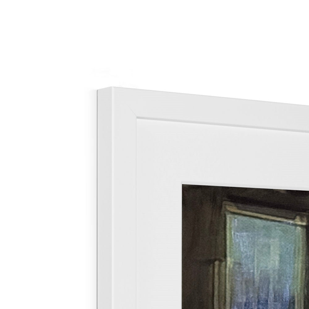 White wooden rectangular picture frame with beveled edges from Time Art Prints
