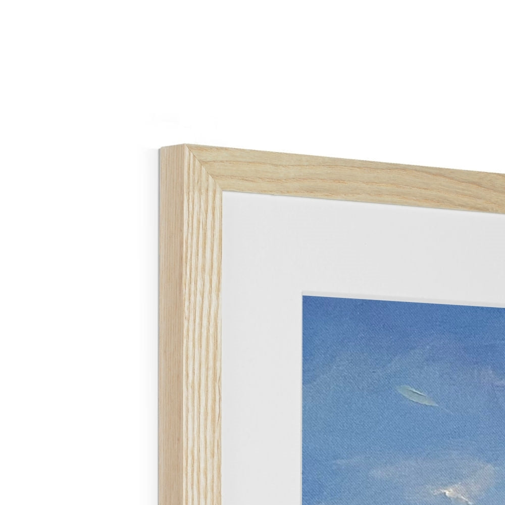 Balephuil Beach Tiree art print in light oak frame with white mat