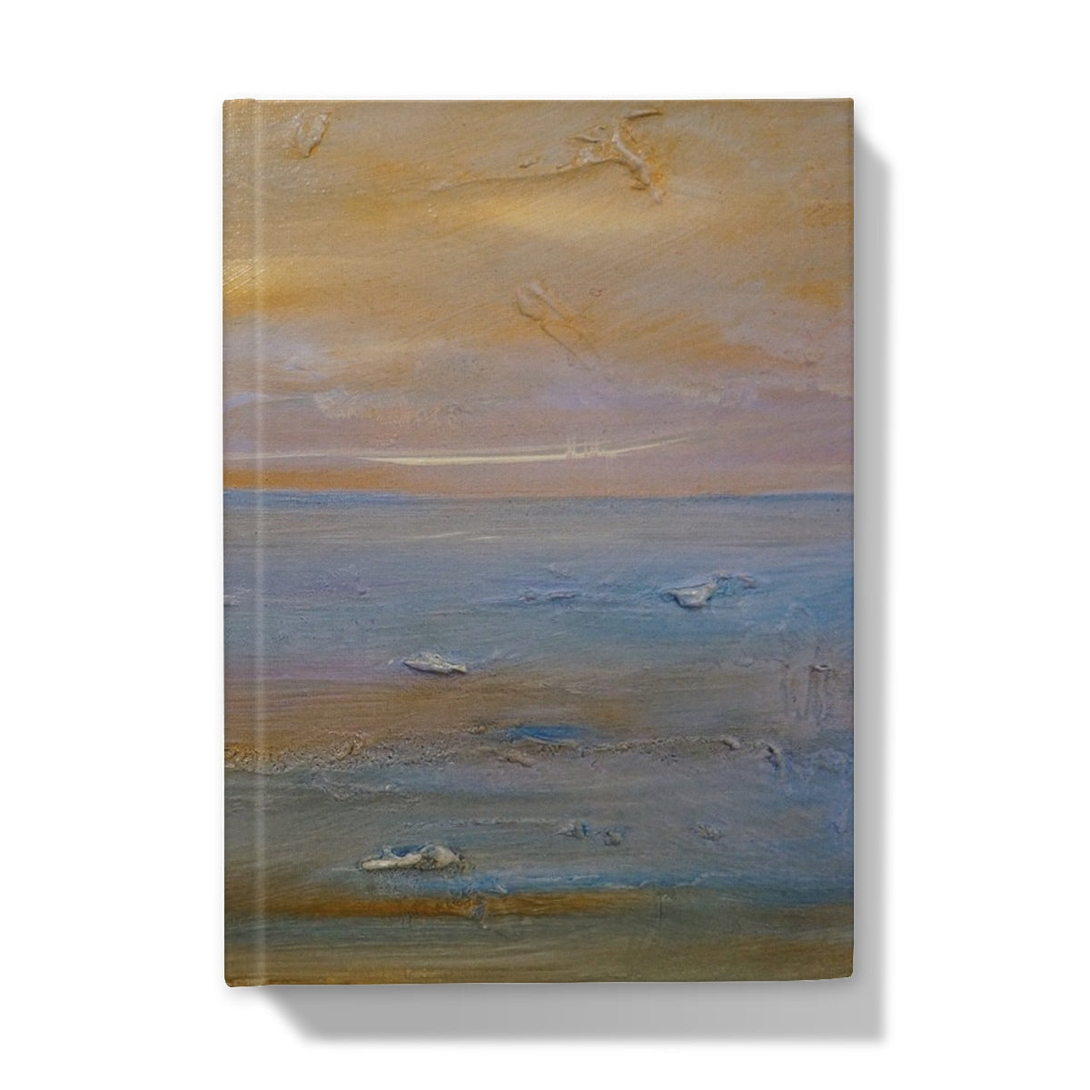Textured ocean scene at sunset on the Bass Rock Dawn Hardback Journal cover