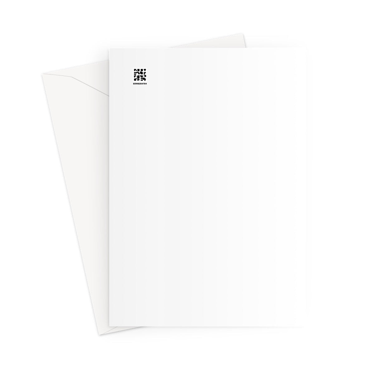 White minimalist Bass Rock Dusk greeting card with black logo