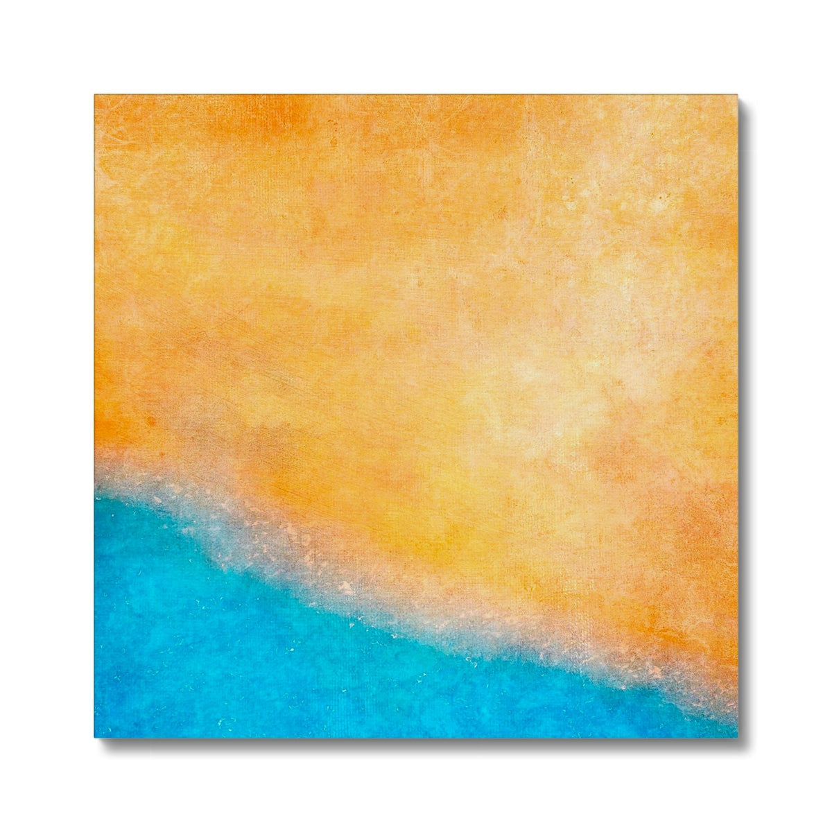 Orange and blue abstract textured art tile for The Beach Canvas Prints