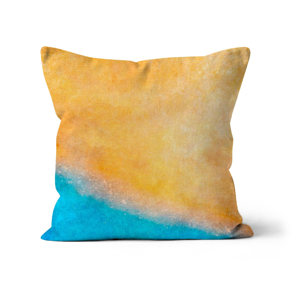Yellow and blue watercolor Beach Cushion in cotton or linen