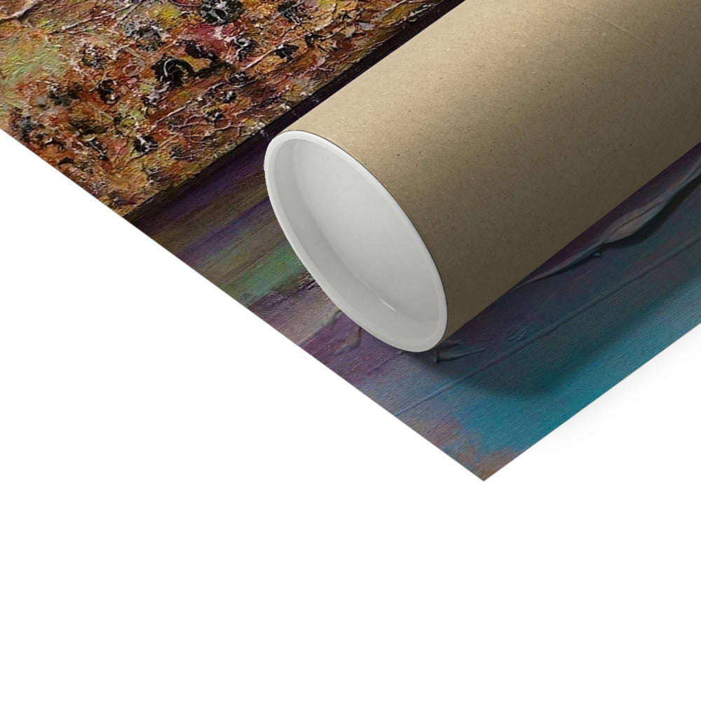 Ben Lomond Artist Proof print in brown tube with colorful abstract wrapping