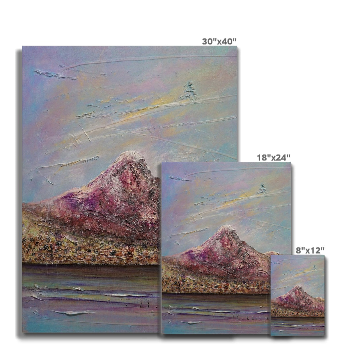 Ben Lomond 30x40 mountain landscape canvas print with textured vibrant hues