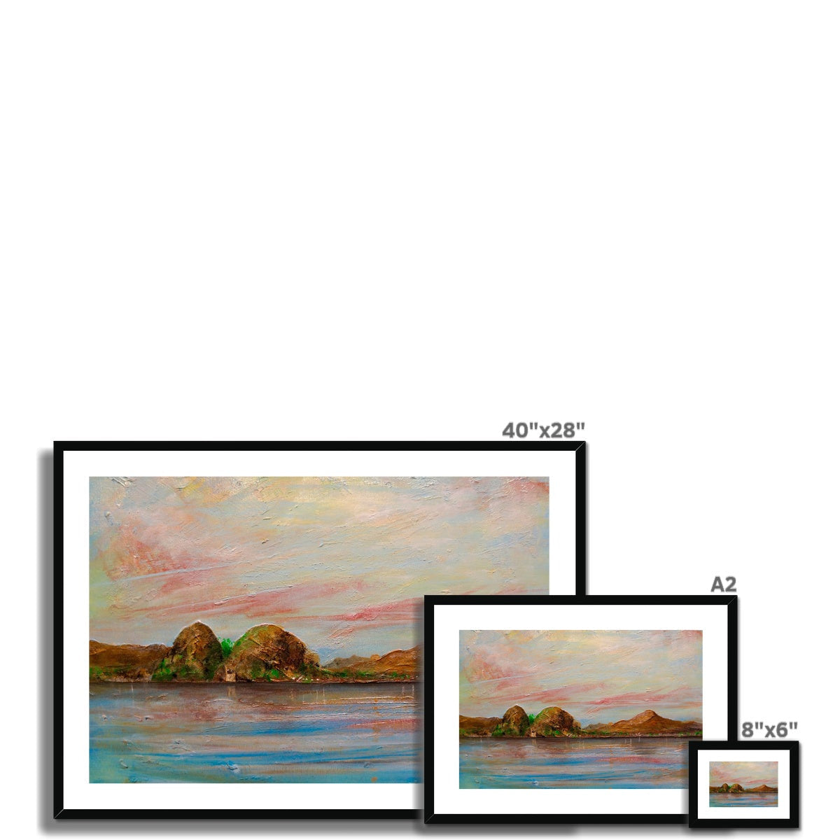 Ben Lomond and Dumbarton Rock 40x28 inch framed landscape print