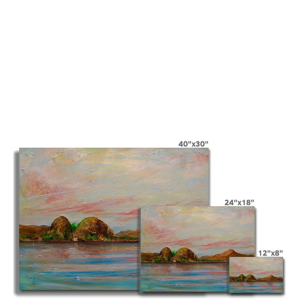 40x30 inch Ben Lomond & Dumbarton Rock serene landscape canvas