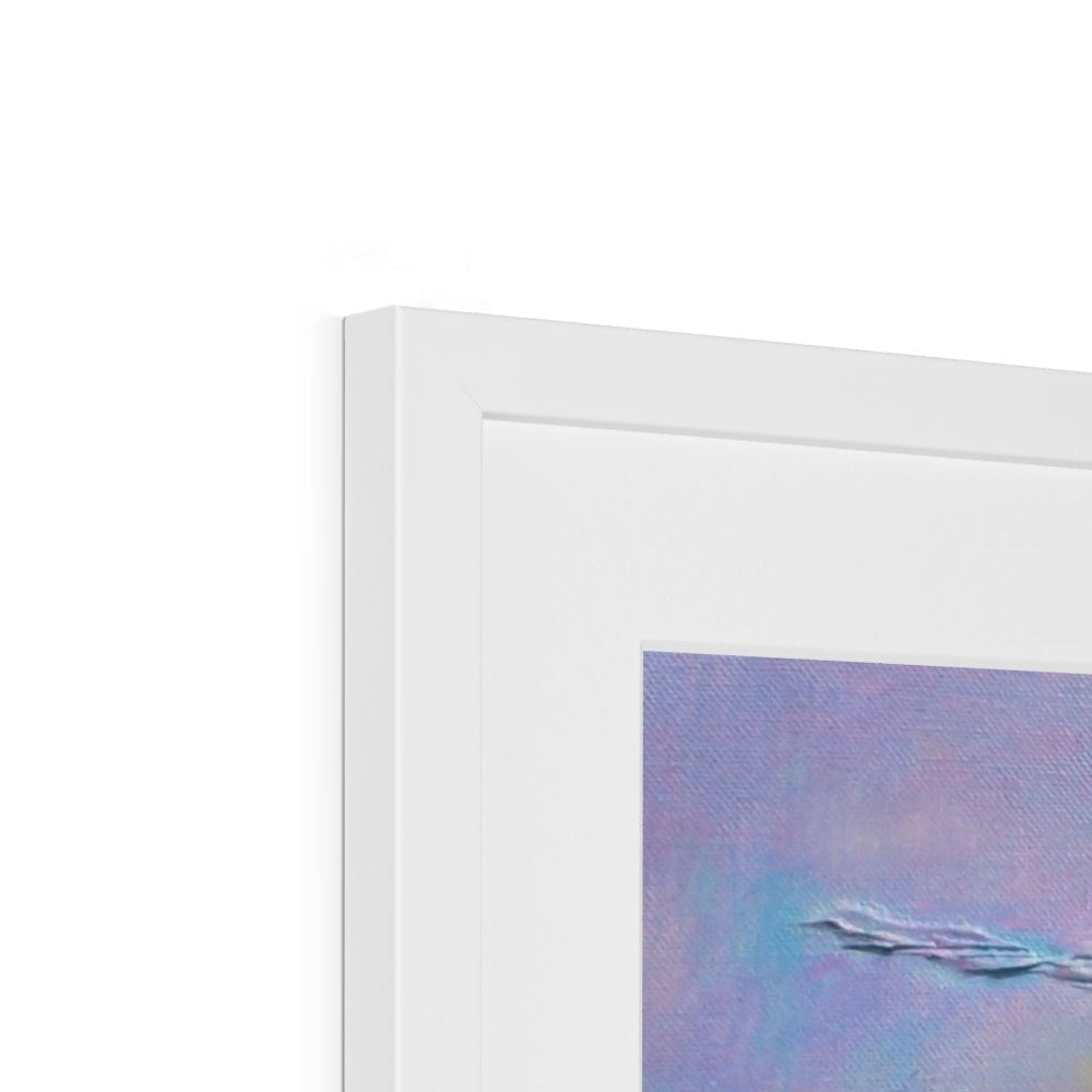 Minimalist Ben Lomond Art Print in thin white rectangular frame