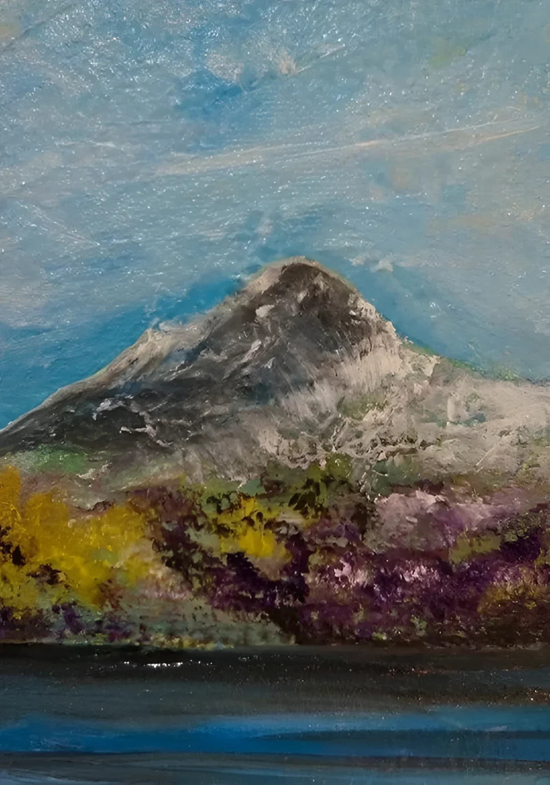 Impasto mountain landscape painting titled Ben Lomond II Original Painting