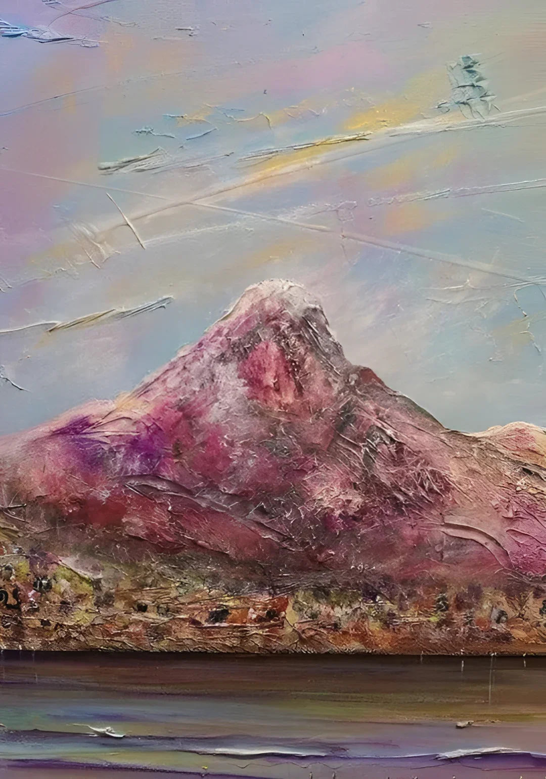 Textured mountain landscape painting titled Ben Lomond Original Painting