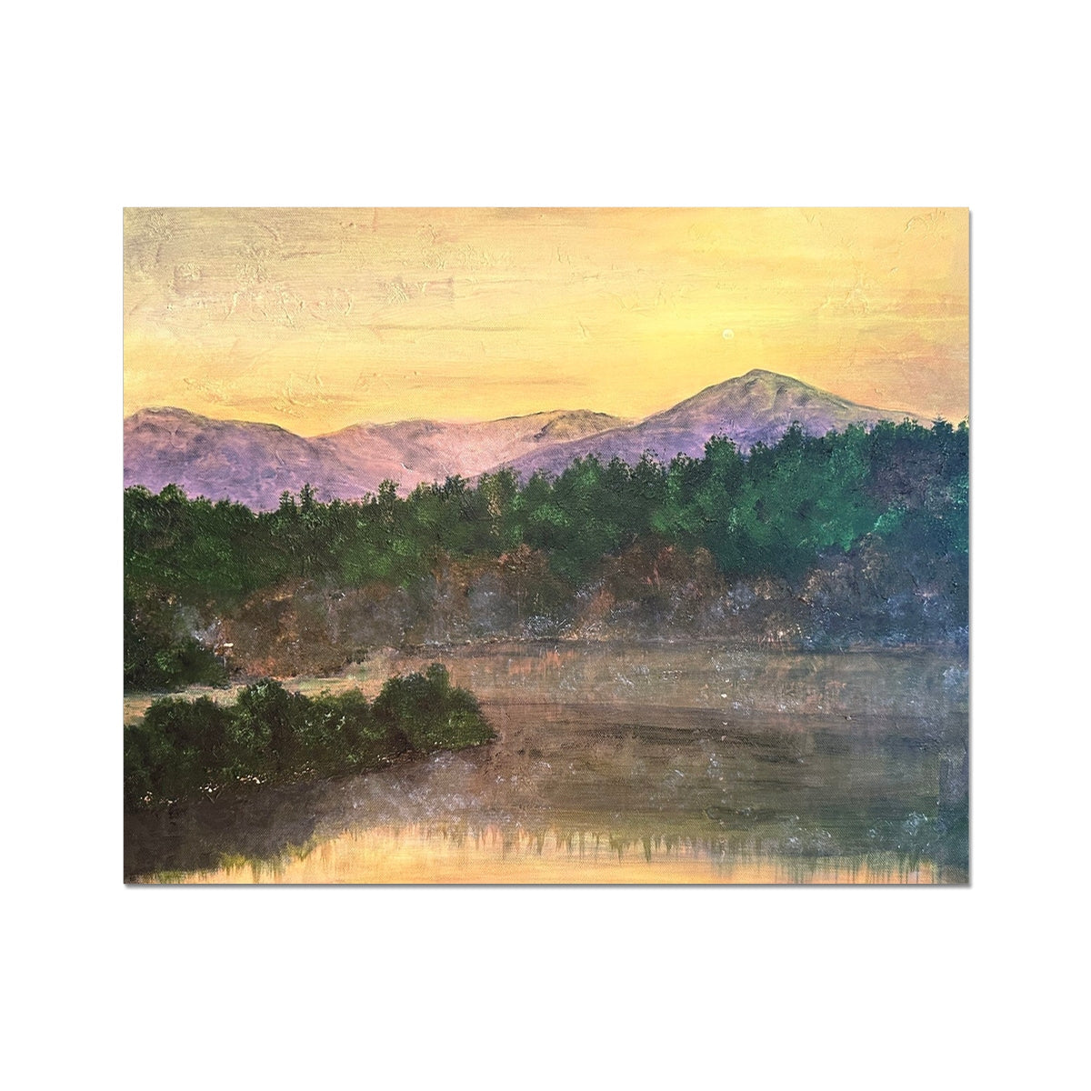 Yellow and purple mountain landscape wall art print from Ben Tee Invergarry Artist Proof collection