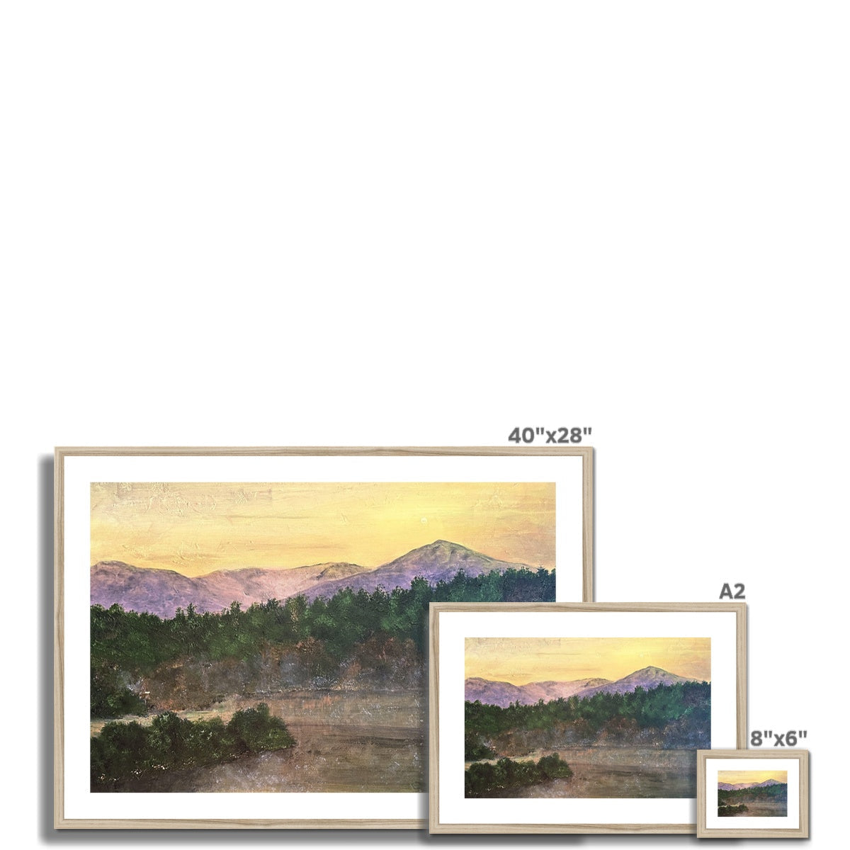 Ben Tee Invergarry framed mountain landscape print with gold frame and white mat