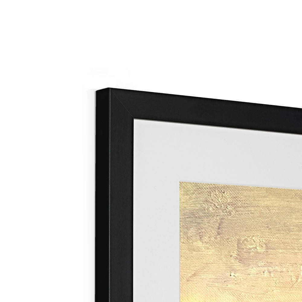 Black matte frame with gold textured artwork from the Ben Tee Invergarry Framed and Mounted Print