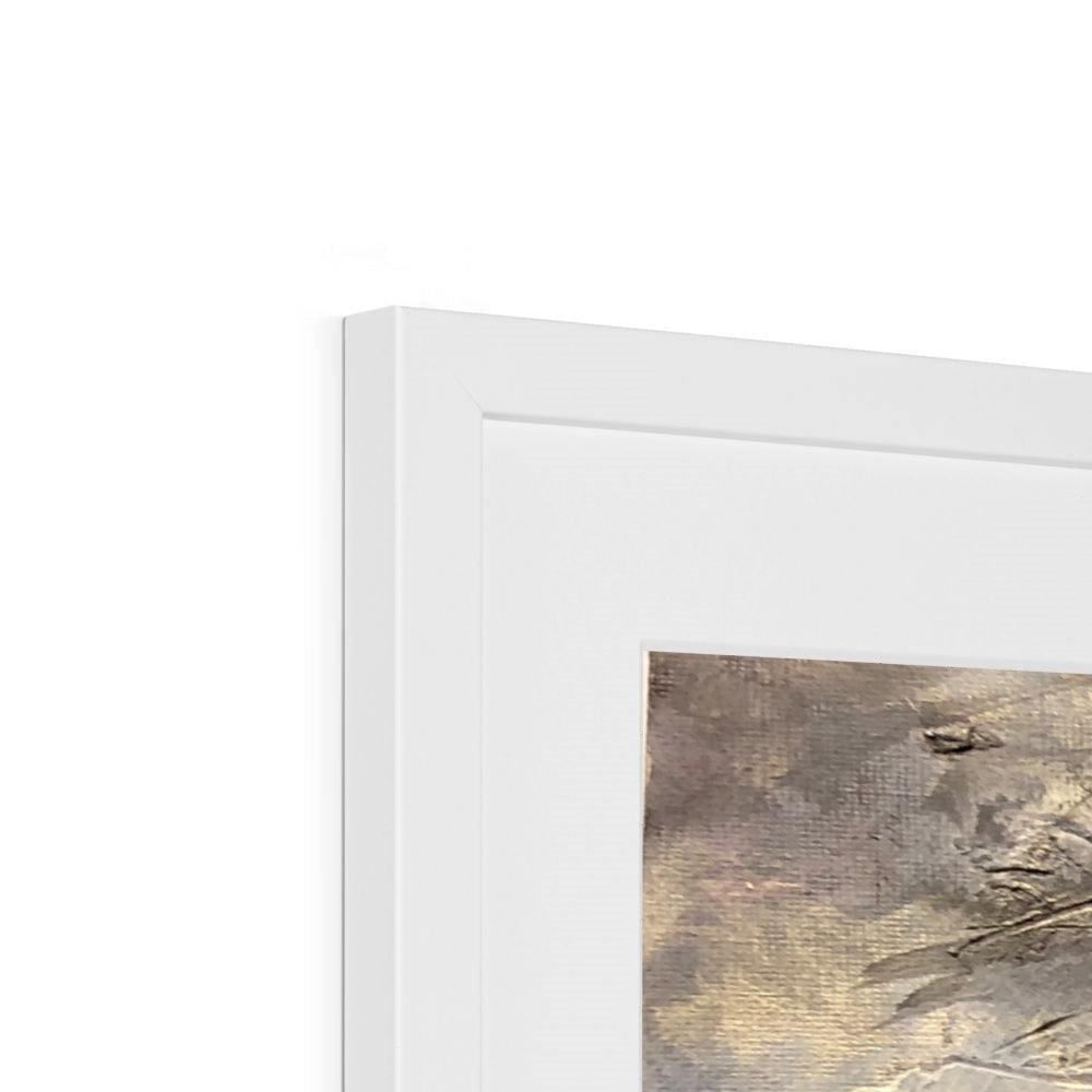 White framed abstract art print with textured surface and metallic accents from Blue Door Burn Altmore Cottage