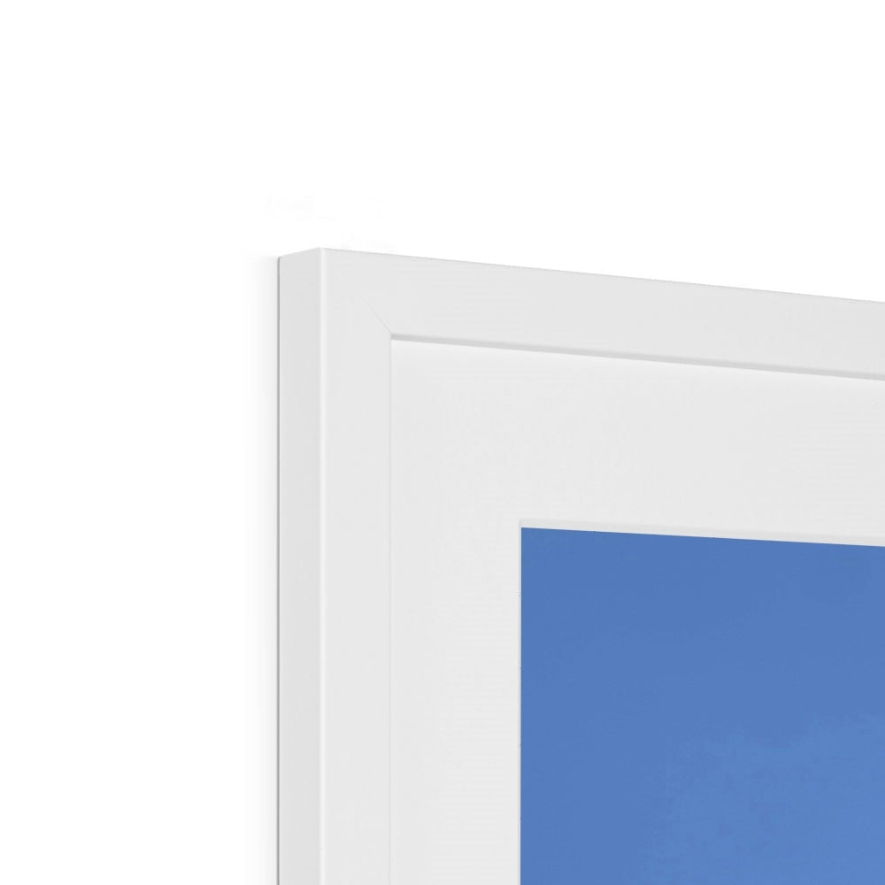 White picture frame with blue interior in The Blue Hour: Loch Fyne Art Print