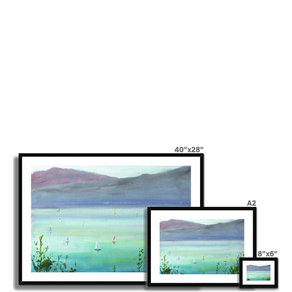 40x28 Framed Boats On The Clyde Seascape Print