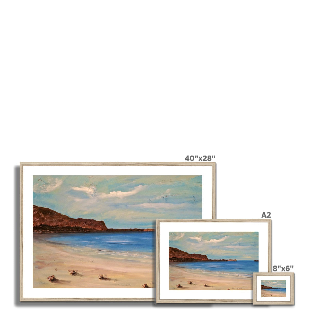 40x28 inch Bosta Beach Lewis framed beach landscape print