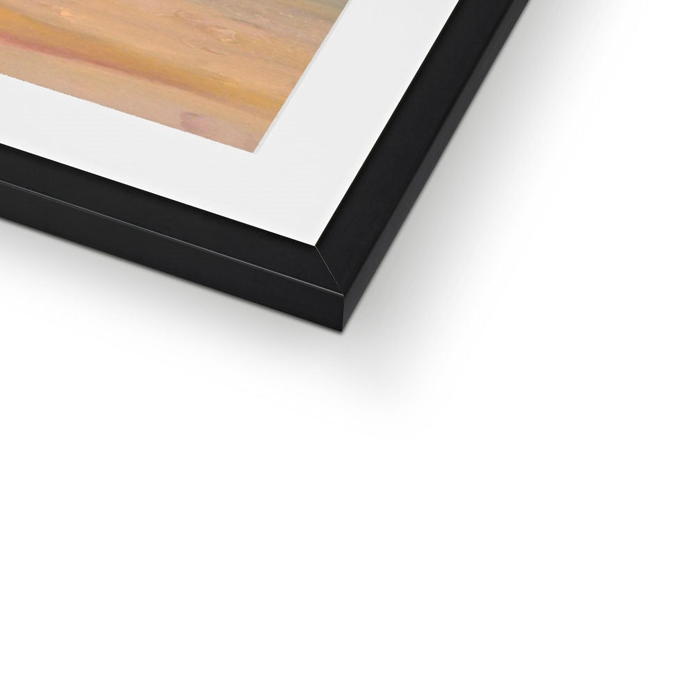 Black matte frame with white mat and Bosta Beach Lewis artwork