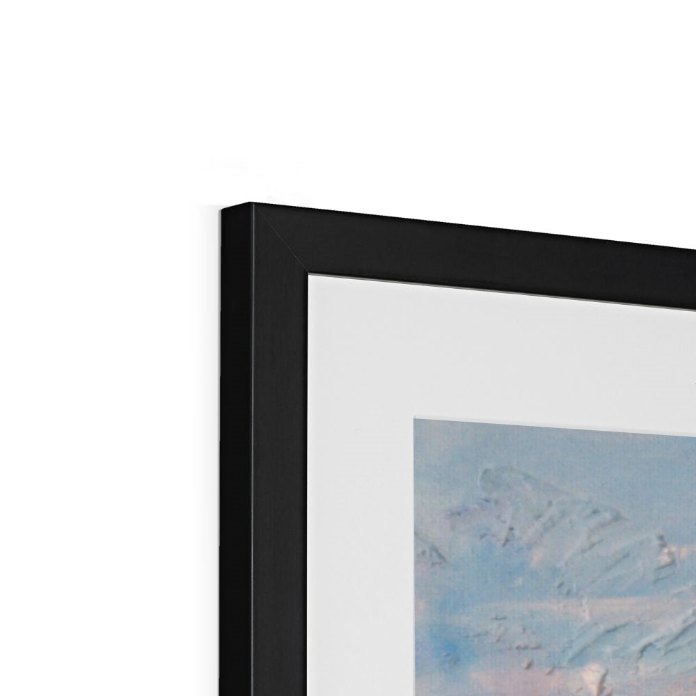 Black matte frame with white mat and blue abstract art from The Brig O Doon Art Prints