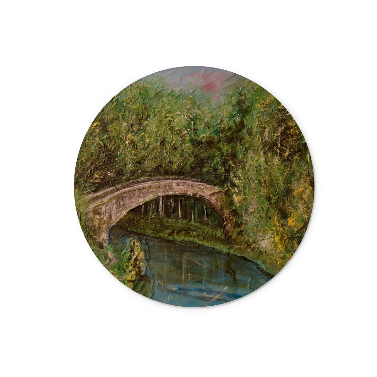 Round Brig O Doon stone bridge sticker on chopping board
