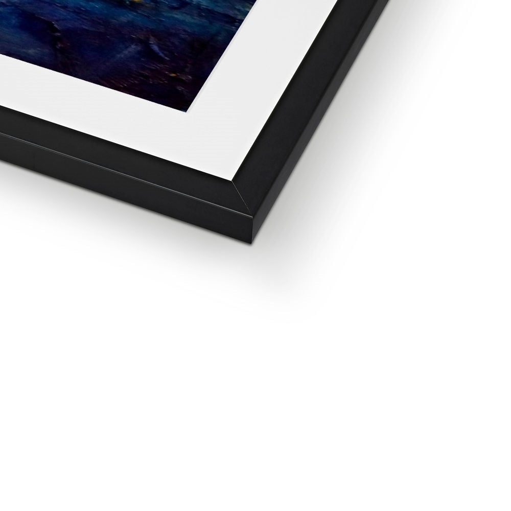 Brodgar Moonlight Orkney Art Print in black frame with white mat