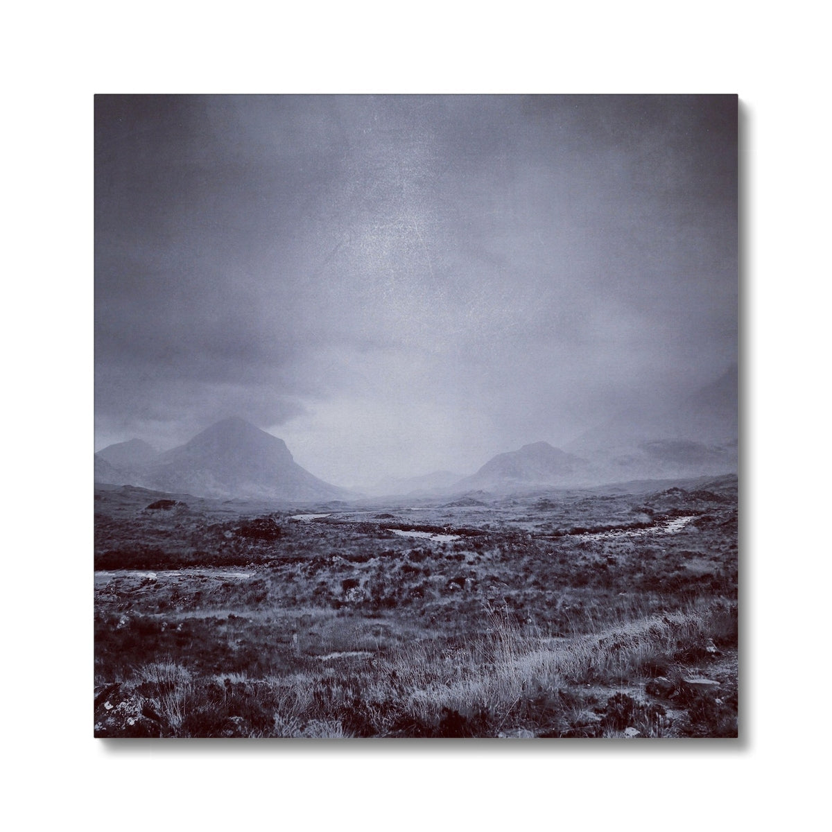 Dark gray misty mountains canvas print The Brooding Cuillin