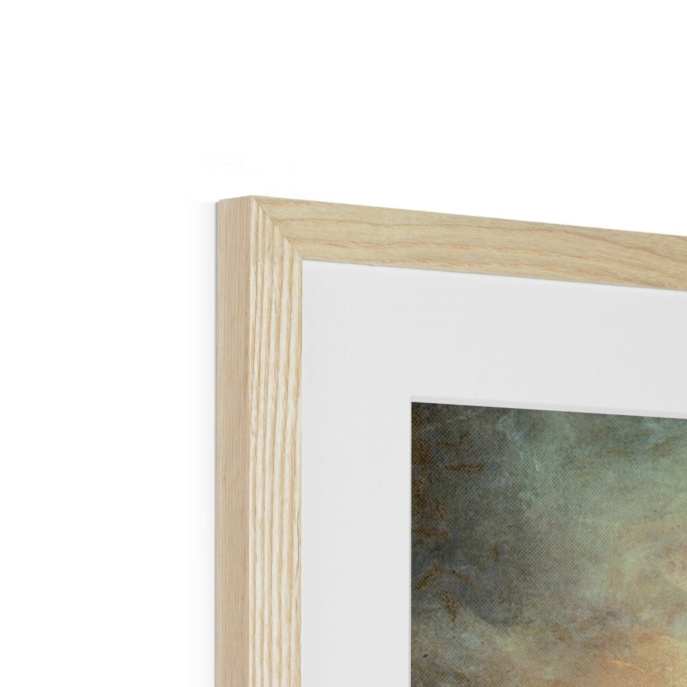Light-colored wooden frame with vertical groove for Brooding Fairy Pools print