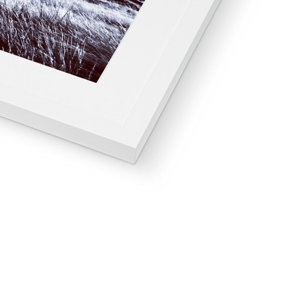 White matte frame with black and red grass print from A Brooding Glen Varagil Art Prints