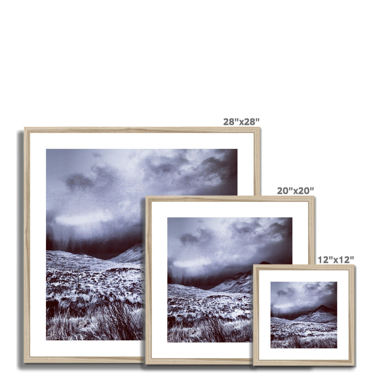 28x28 Framed A Brooding Glen Varagil Print with Dramatic Sky