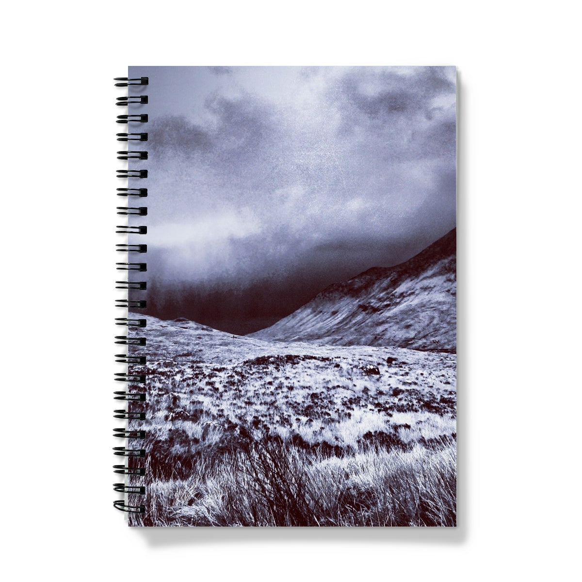 Spiral-bound A Brooding Glen Varagil Notebook with black and white landscape cover