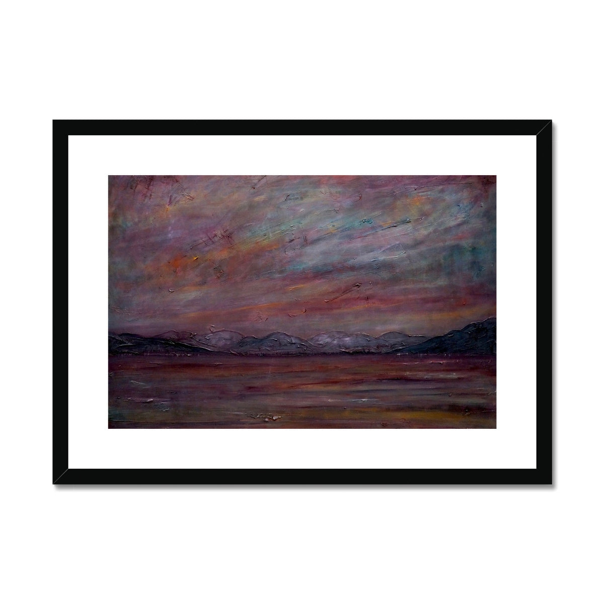 Framed abstract print of A Brooding Holy Loch in pastel colors