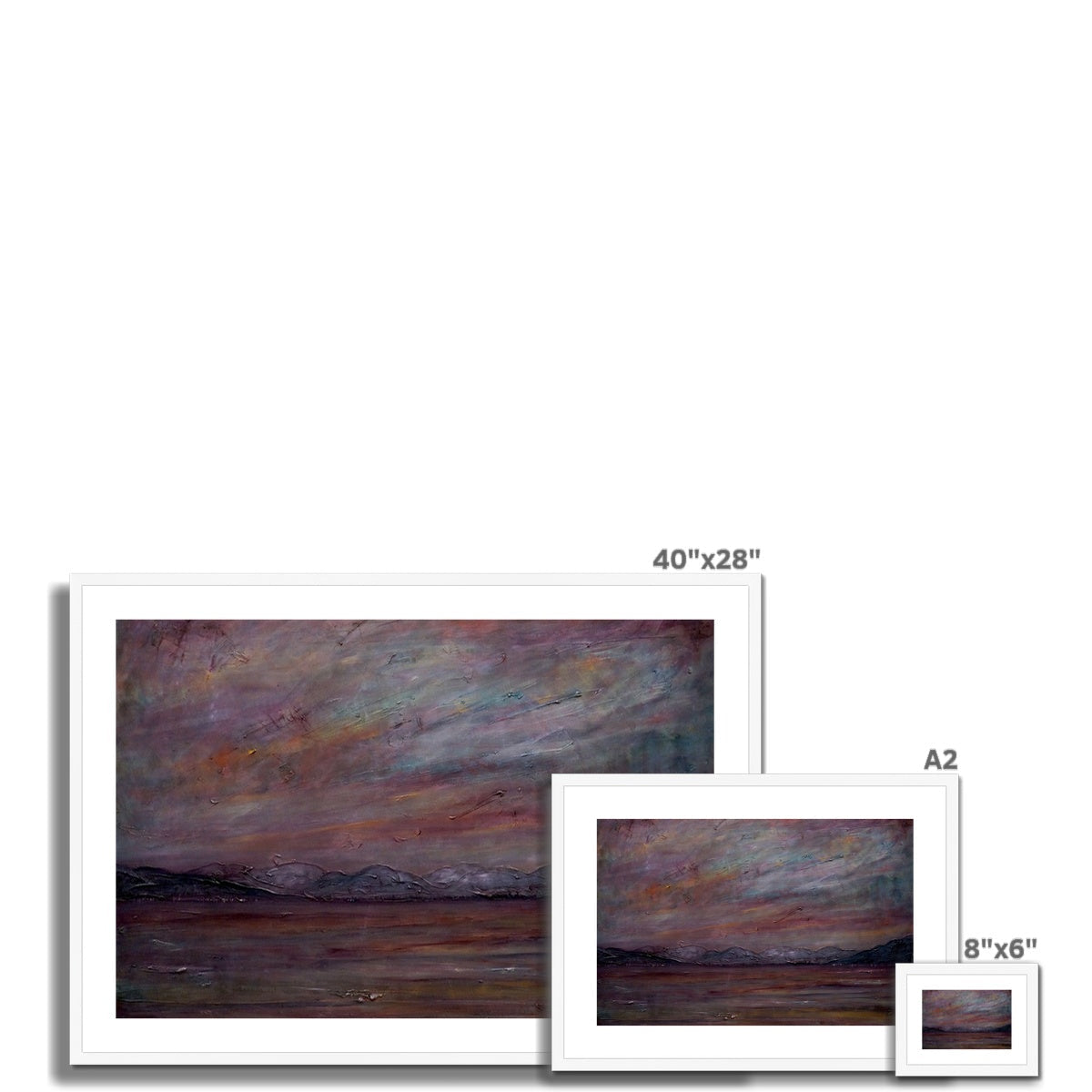 40x28 inch framed A Brooding Holy Loch abstract landscape print