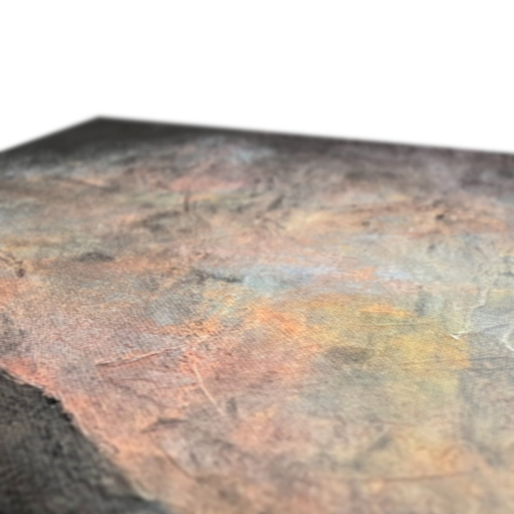 Metallic copper-colored rock with intricate patterns, resembling a natural mineral specimen in Loch Lomond Canvas artwork