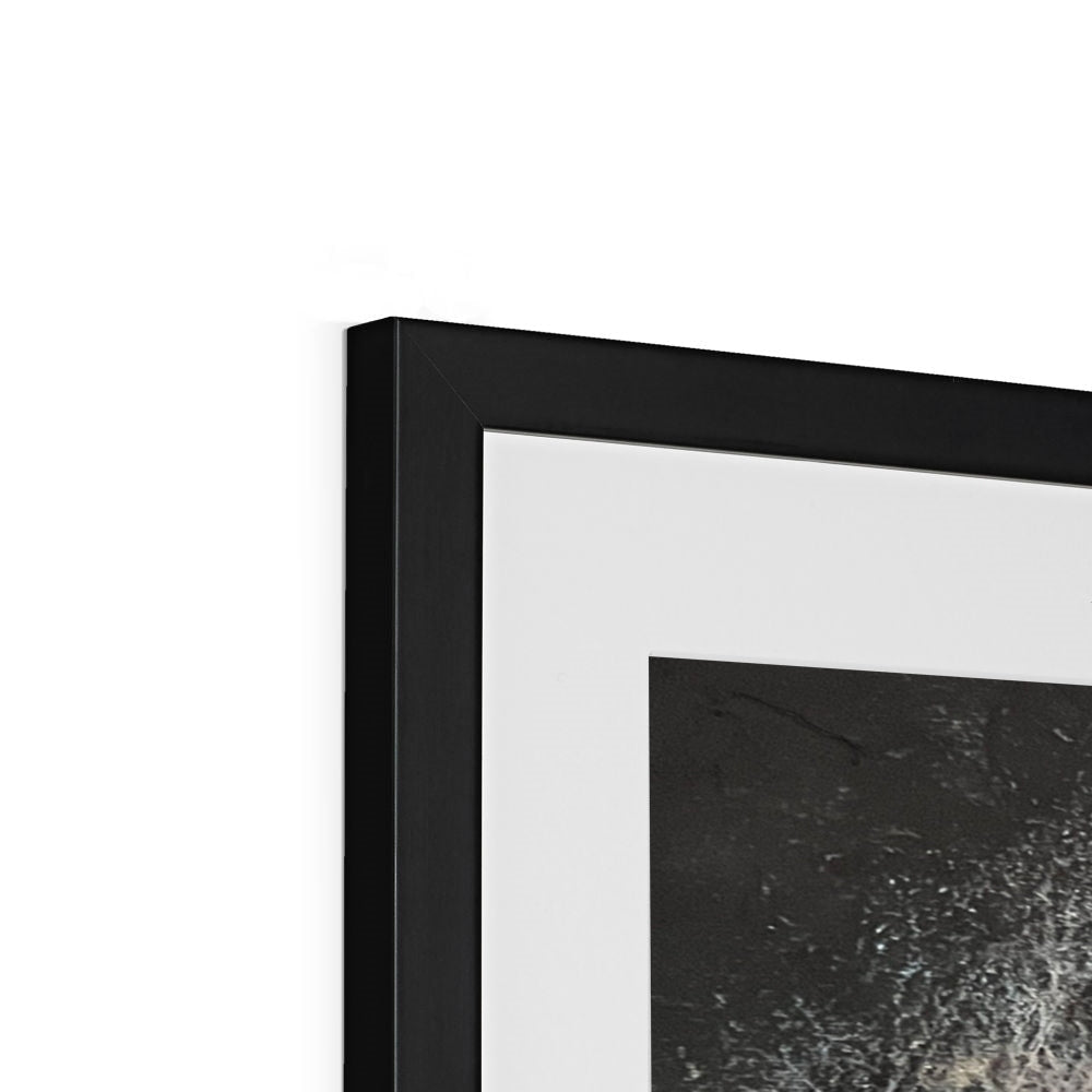 Black matte frame with abstract artwork from the Brooding Loch Lomond Framed and Mounted Print