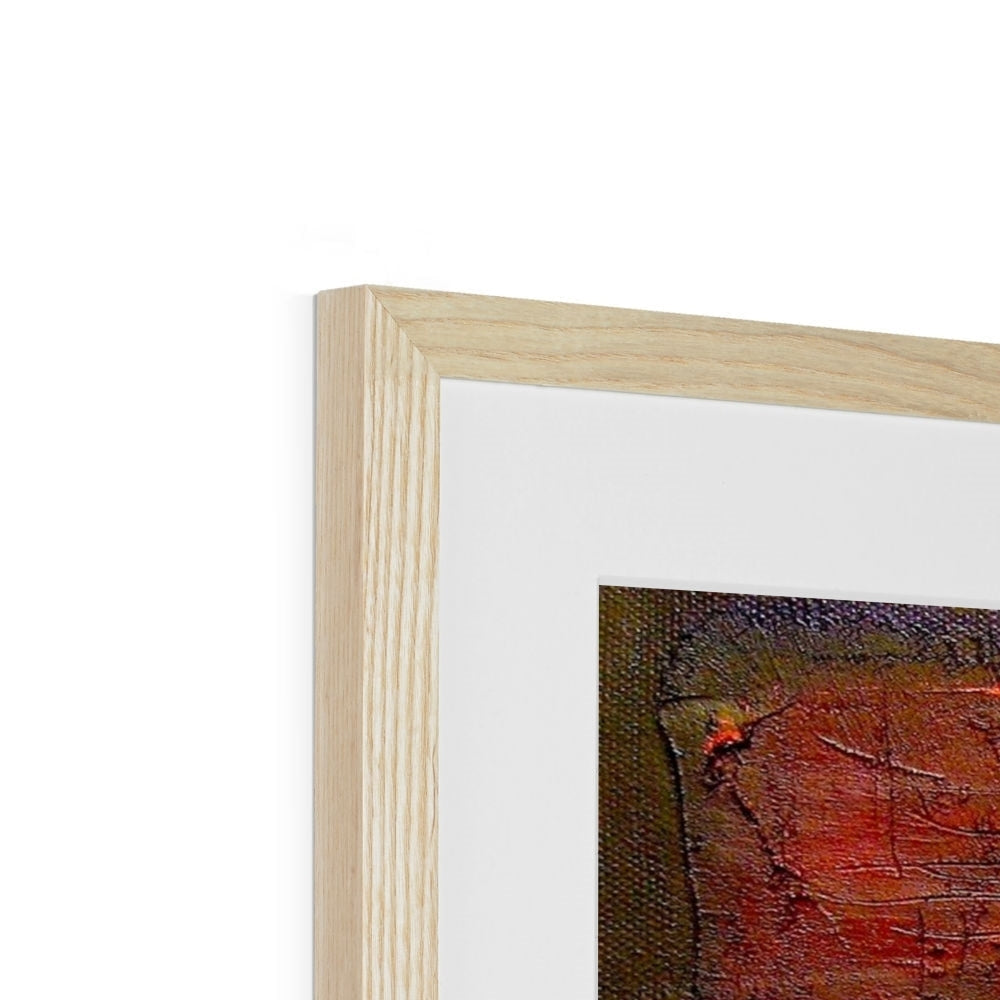 Light wood frame with white mat and Brooding Loch Rannoch abstract print