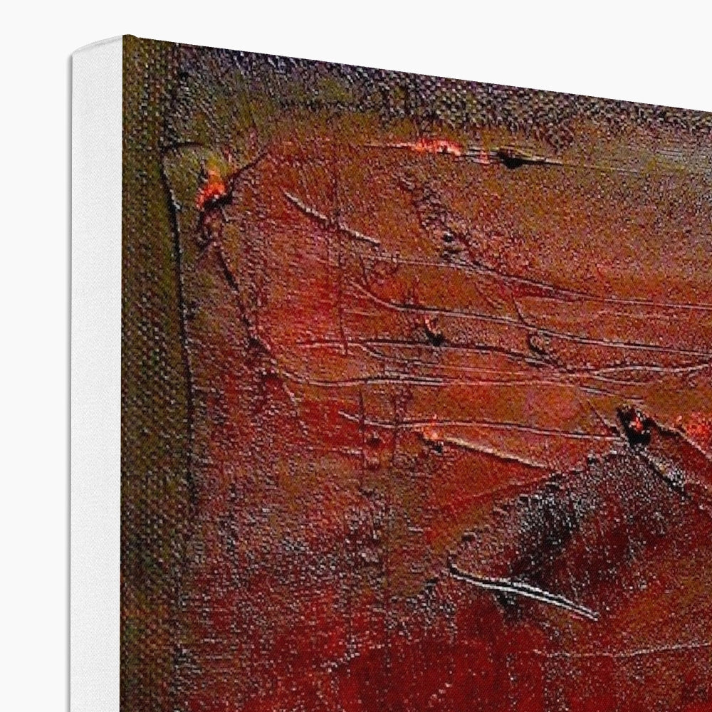 Red and brown textured abstract canvas print of Brooding Loch Rannoch
