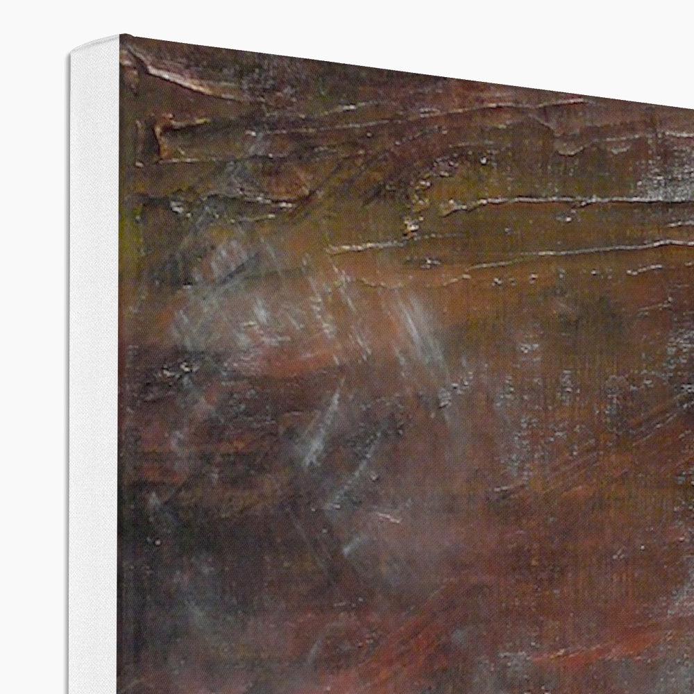Abstract textured canvas print of A Brooding Pap of Glencoe in earthy tones