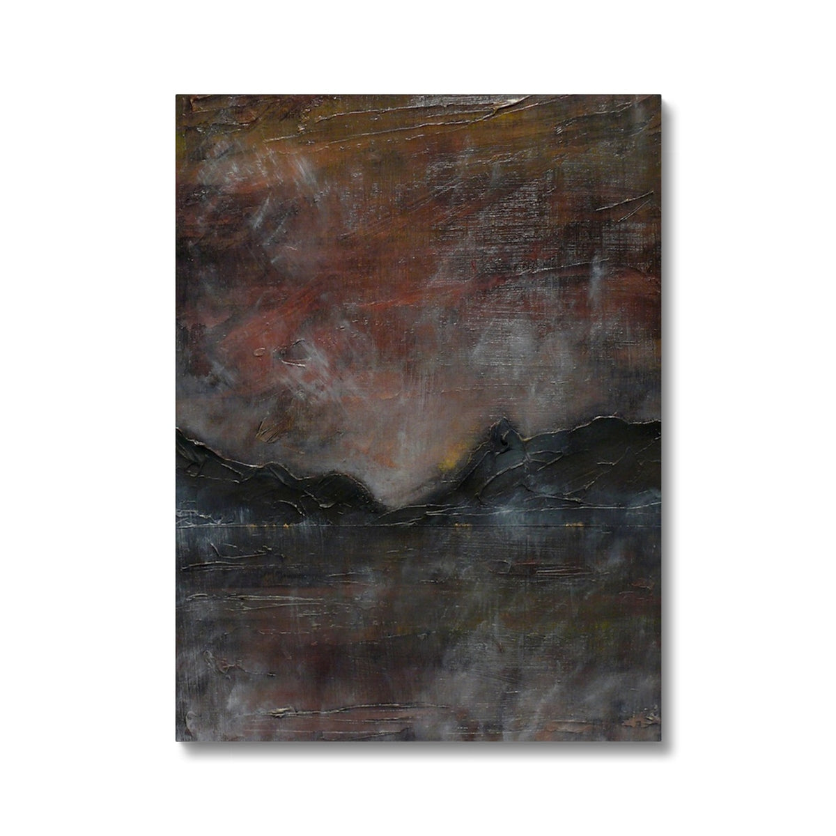 Abstract textured canvas print of A Brooding Pap of Glencoe in muted earth tones