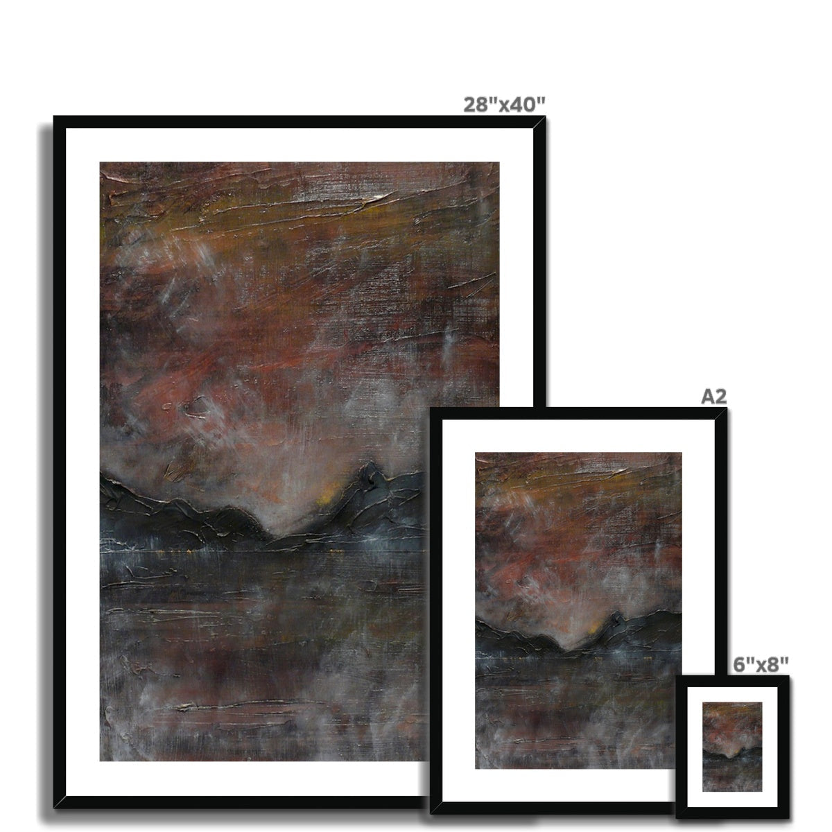 28x40 abstract A Brooding Pap Of Glencoe art print in earthy tones