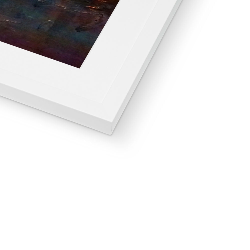 White matte frame with dark abstract Brooklyn Bridge print