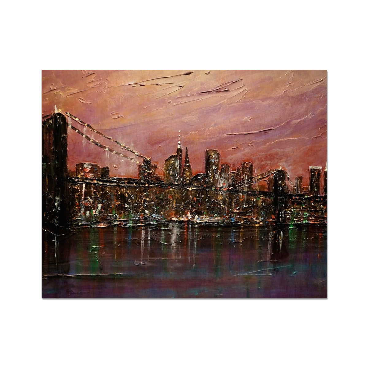 Brooklyn Bridge canvas painting Hahnemuhle German Etching Print