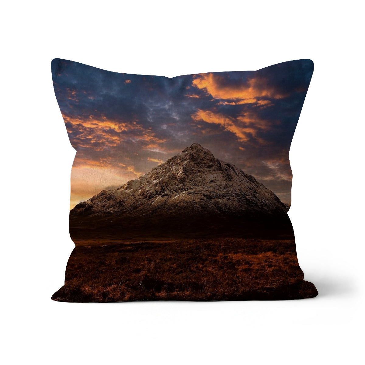 18x18 Inch Buachaille Etive Mor Dusk Cushion with Mountain Sunset