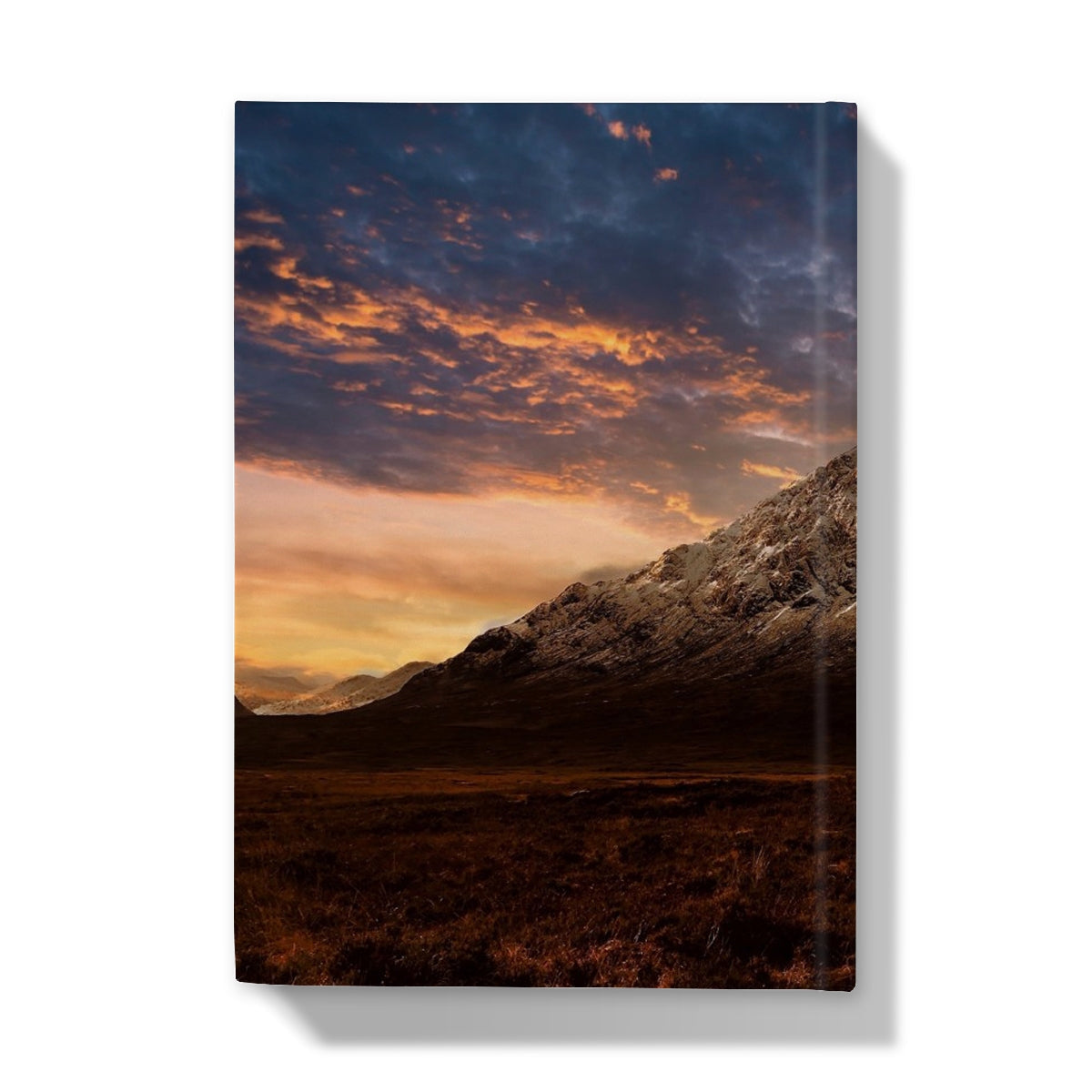 Canvas print of Buachaille Etive Mor mountain sunset on journal