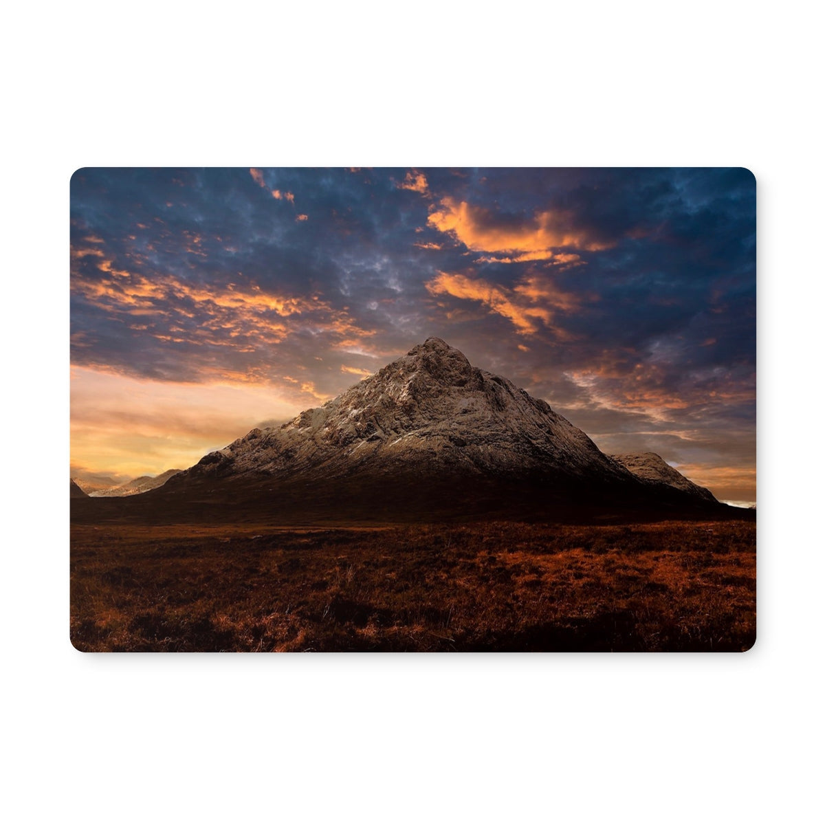 Vibrant Buachaille Etive Mor Dusk mountain peak sticker placemat