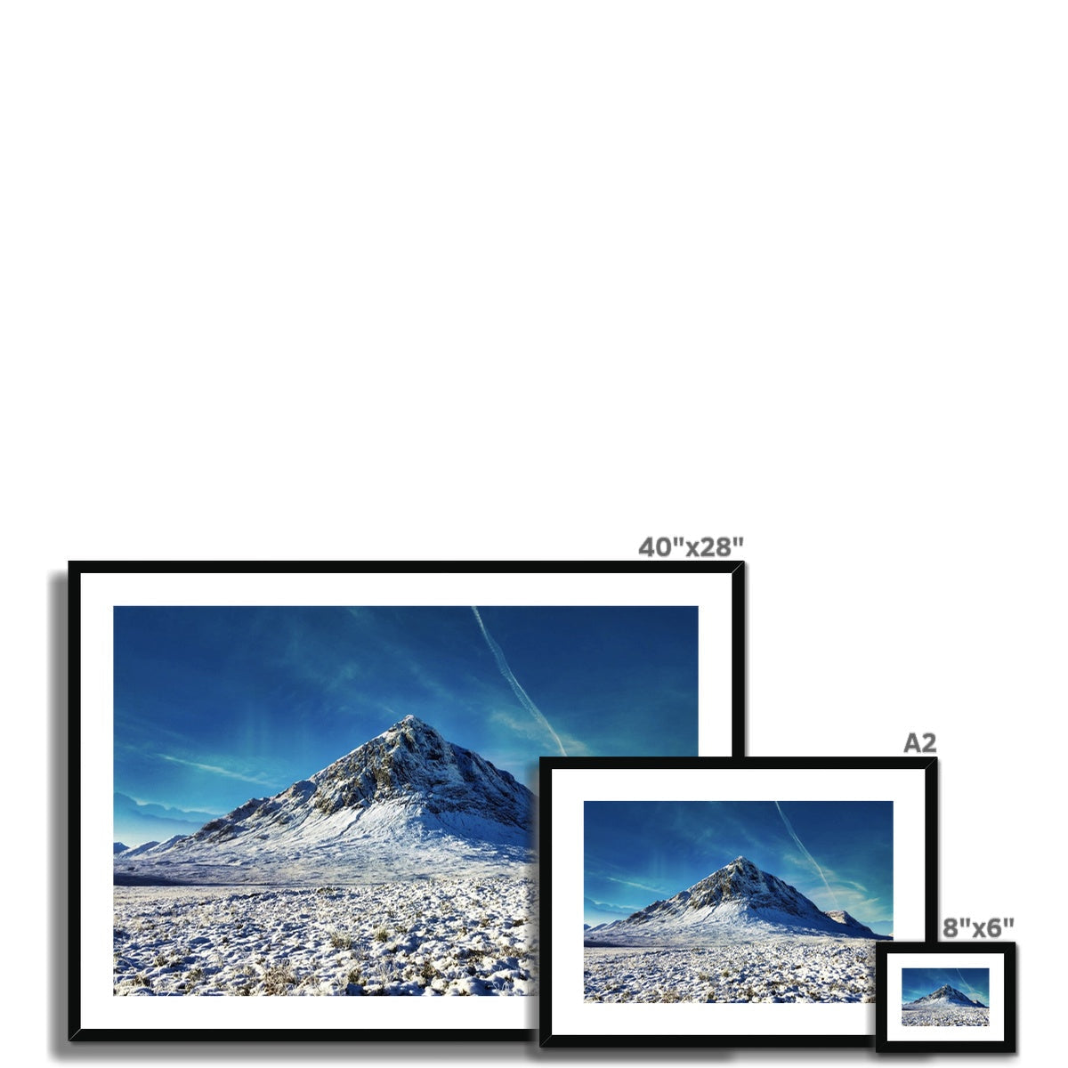 40x28 Inch Buachaille Etive Mor Winter Framed Landscape Print