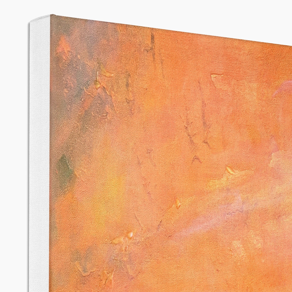 Orange textured canvas wall art, The Isle of Gigha modern abstract design