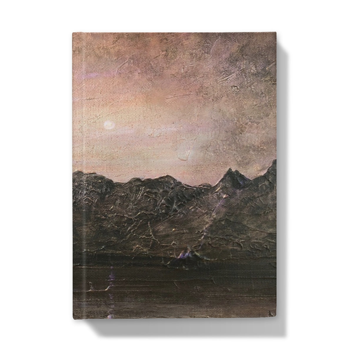 Dubh Ridge Moonlight Hardback Journal with painted mountain cover
