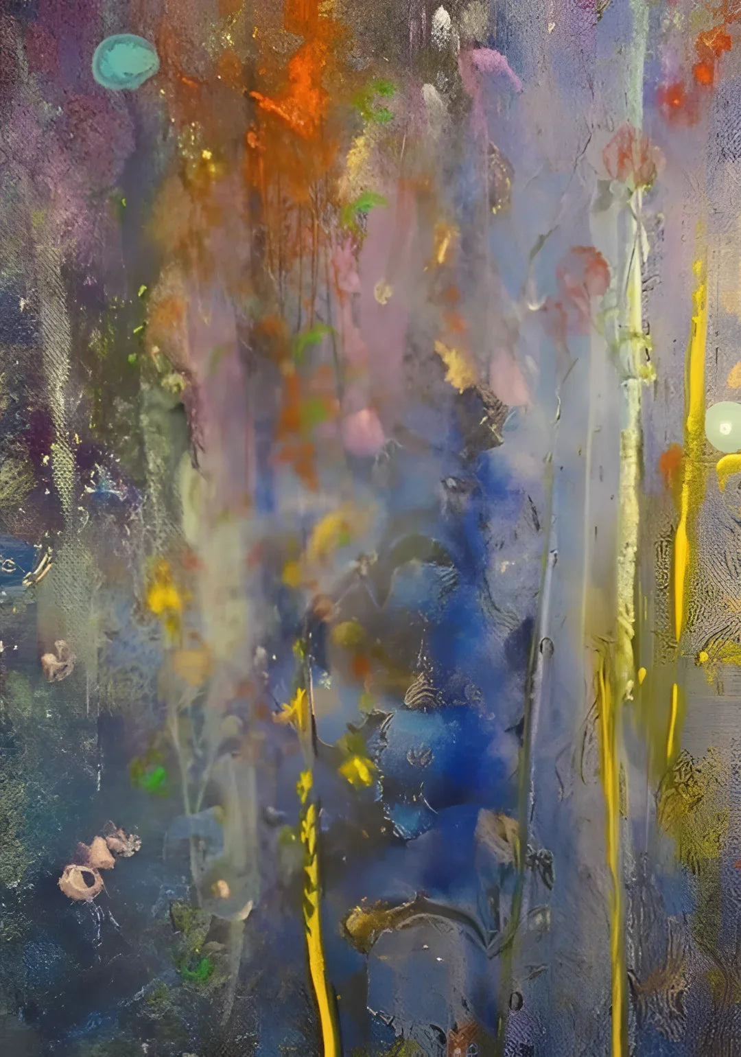 Abstract colorful painting titled Cairngorms Waterfall Original Artwork