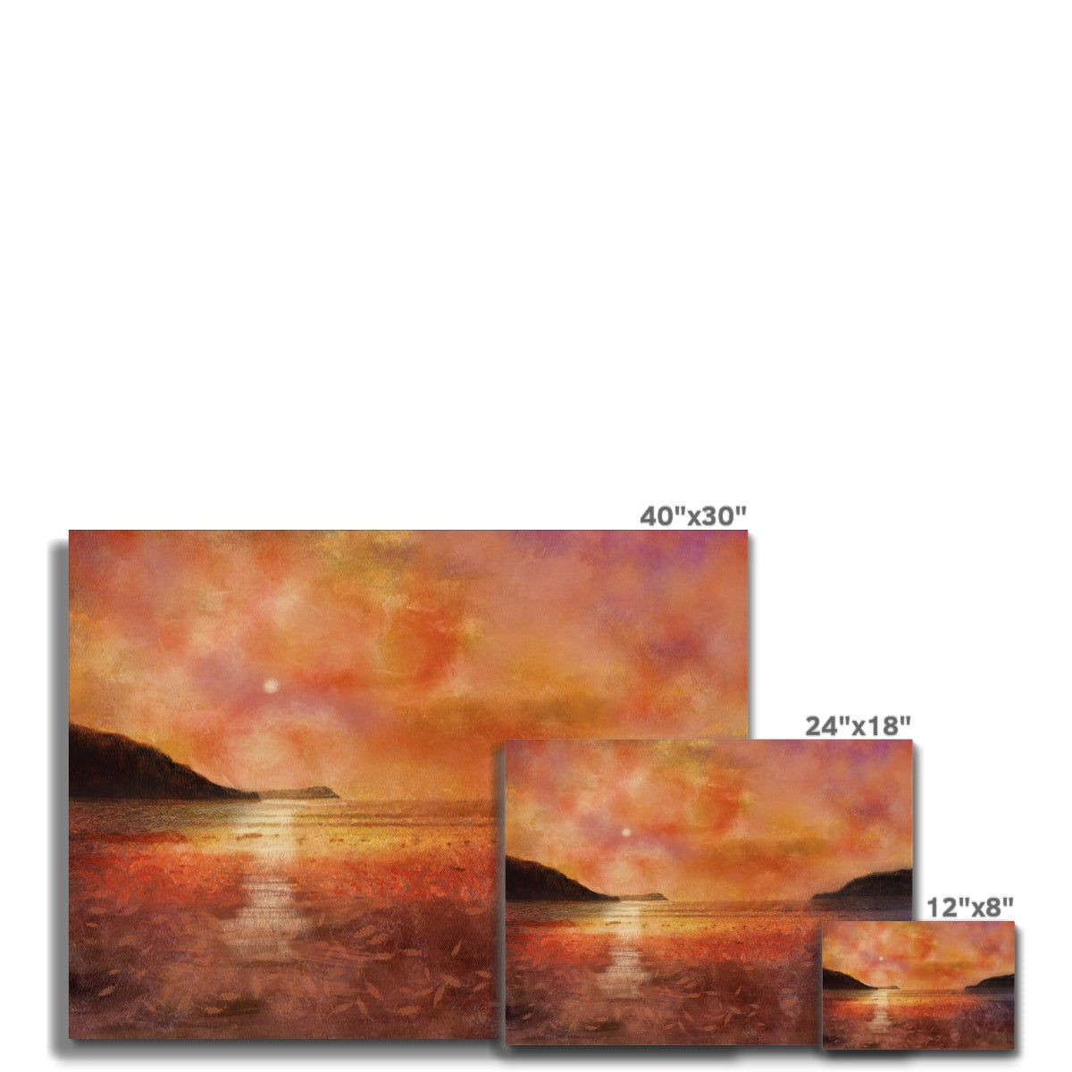 Calgary Beach Sunset Mull 40x30 inch canvas print