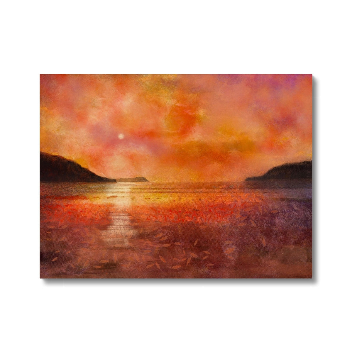 Calgary Beach Sunset Mull Canvas orange sunset wall art