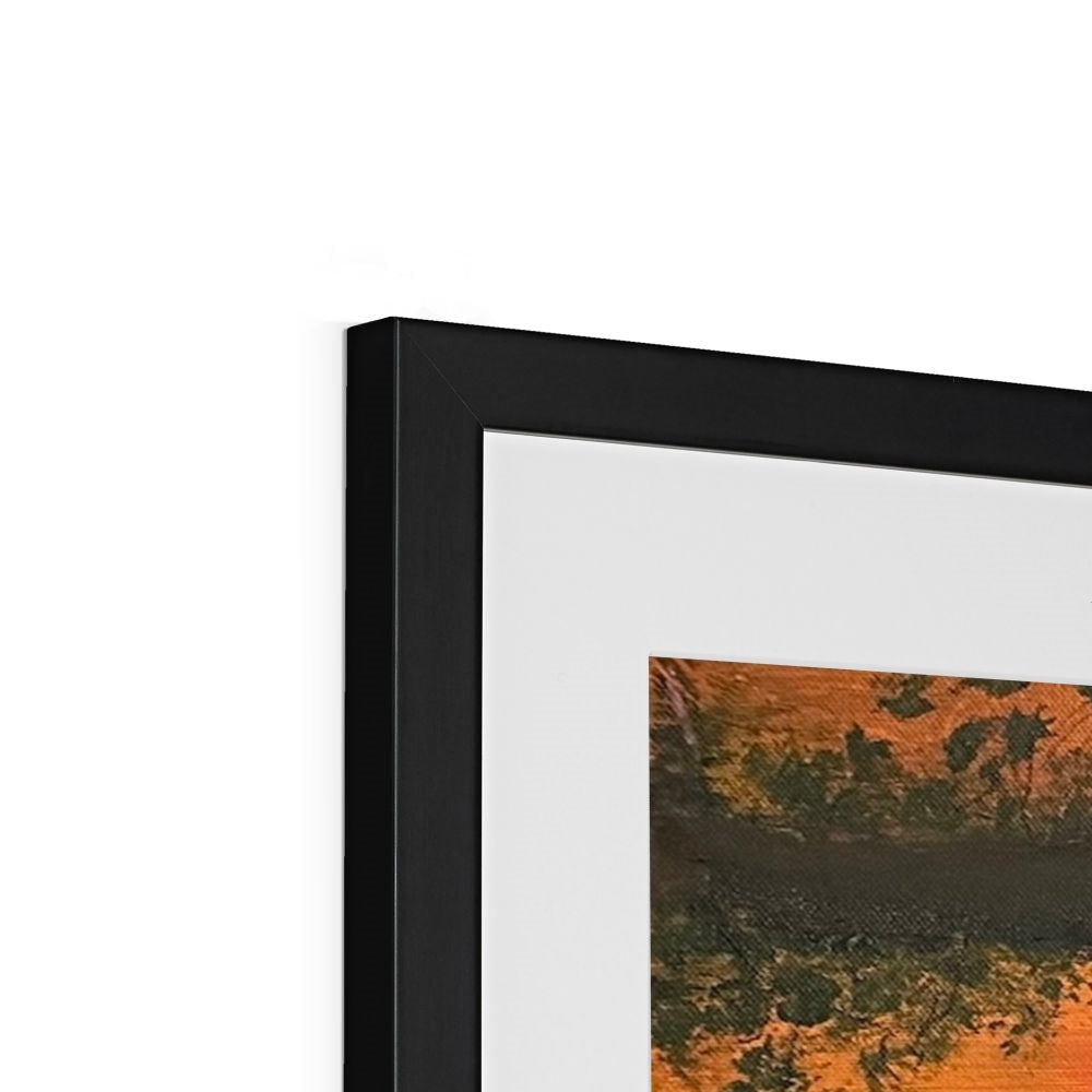 Black framed artwork with a white mat in the Cambo House St Andrews Framed and Mounted Print